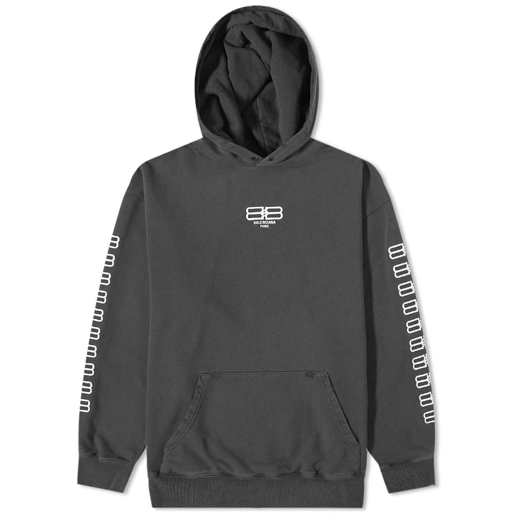 Mikina Balenciaga Embroidered Sleeve BB Logo Popover Hoody Šedá | 570811-TMVG6-9034, 0