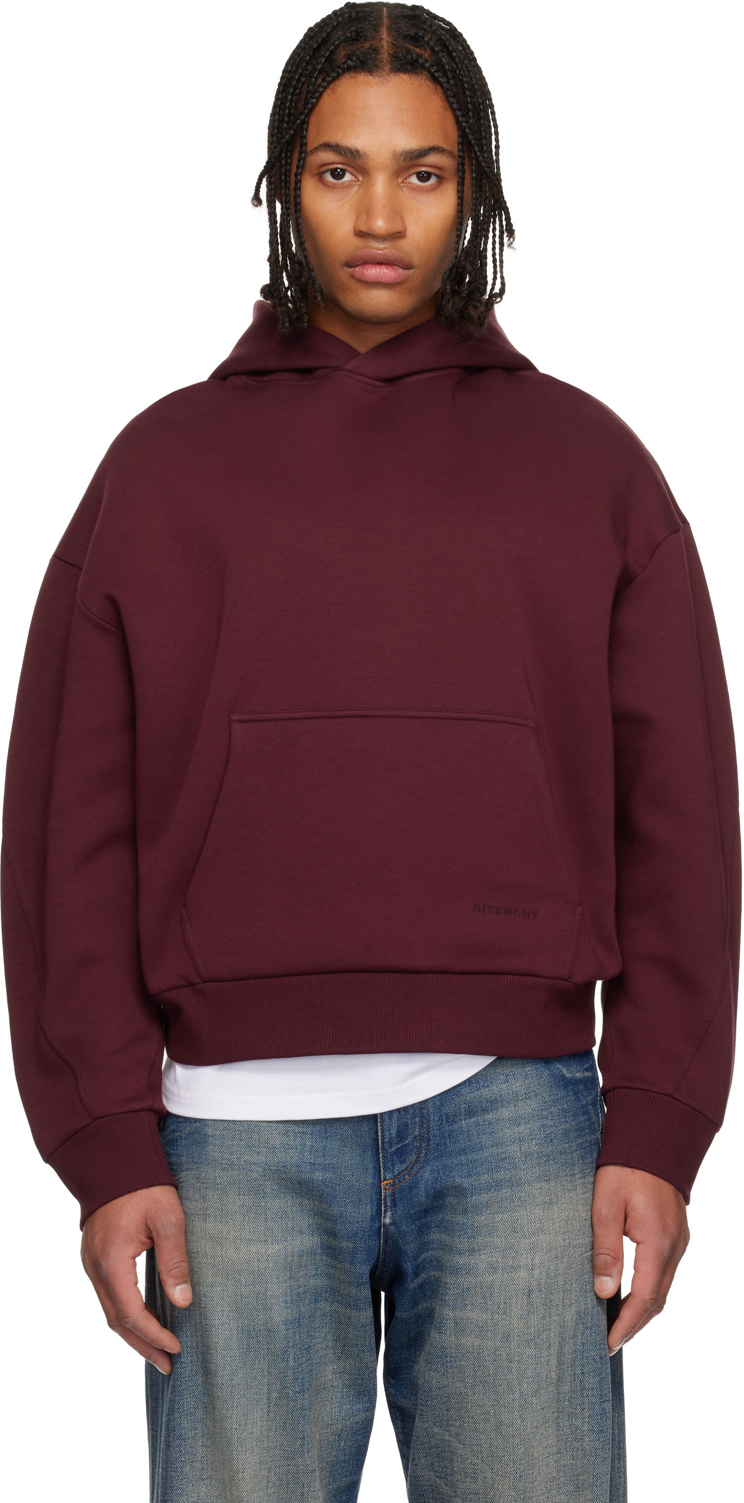 Mikina Givenchy Scuba Hoodie Vínová | BMJ0NP319T604, 0