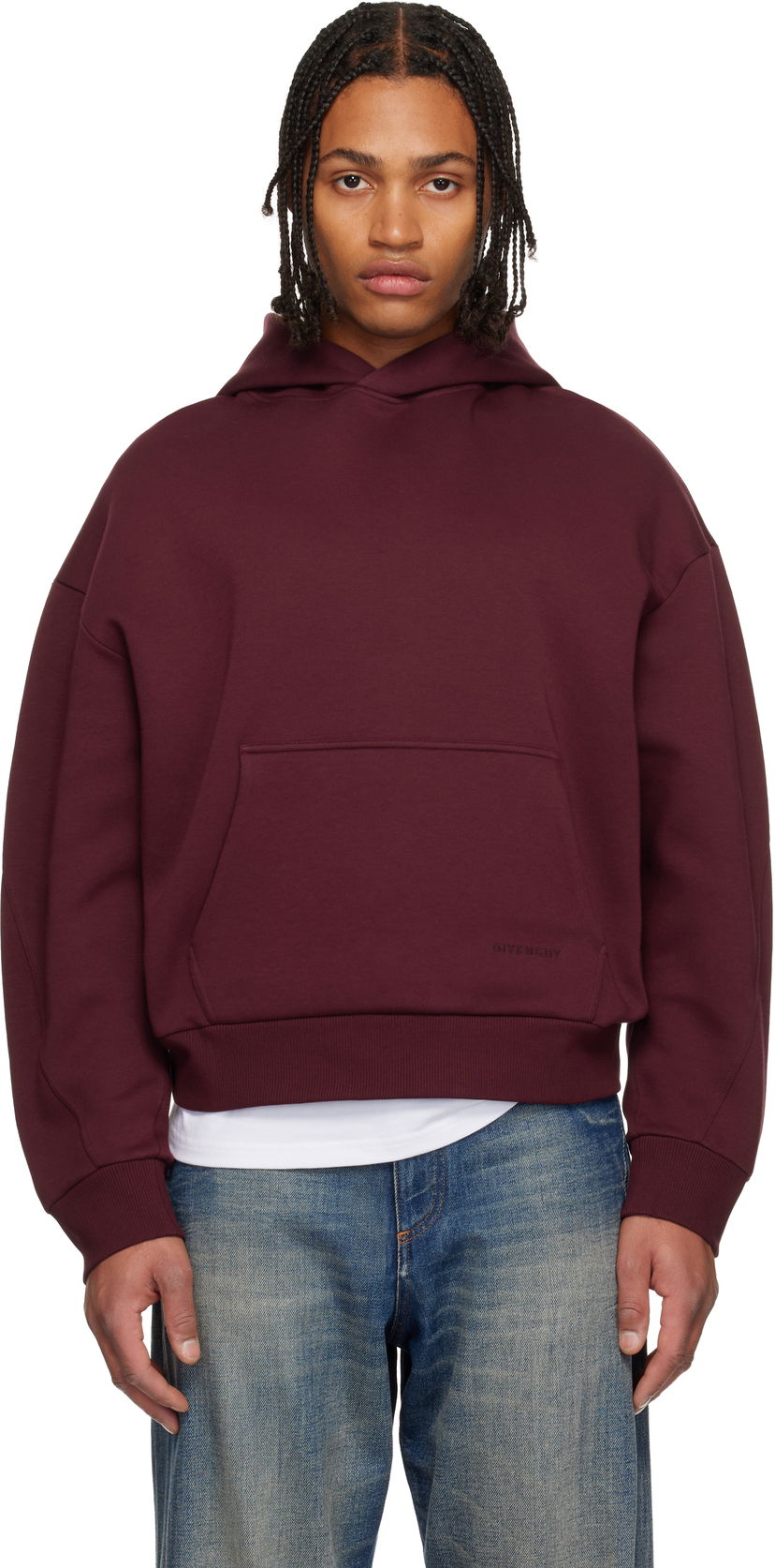 Mikina Givenchy Scuba Hoodie Vínová | BMJ0NP319T604