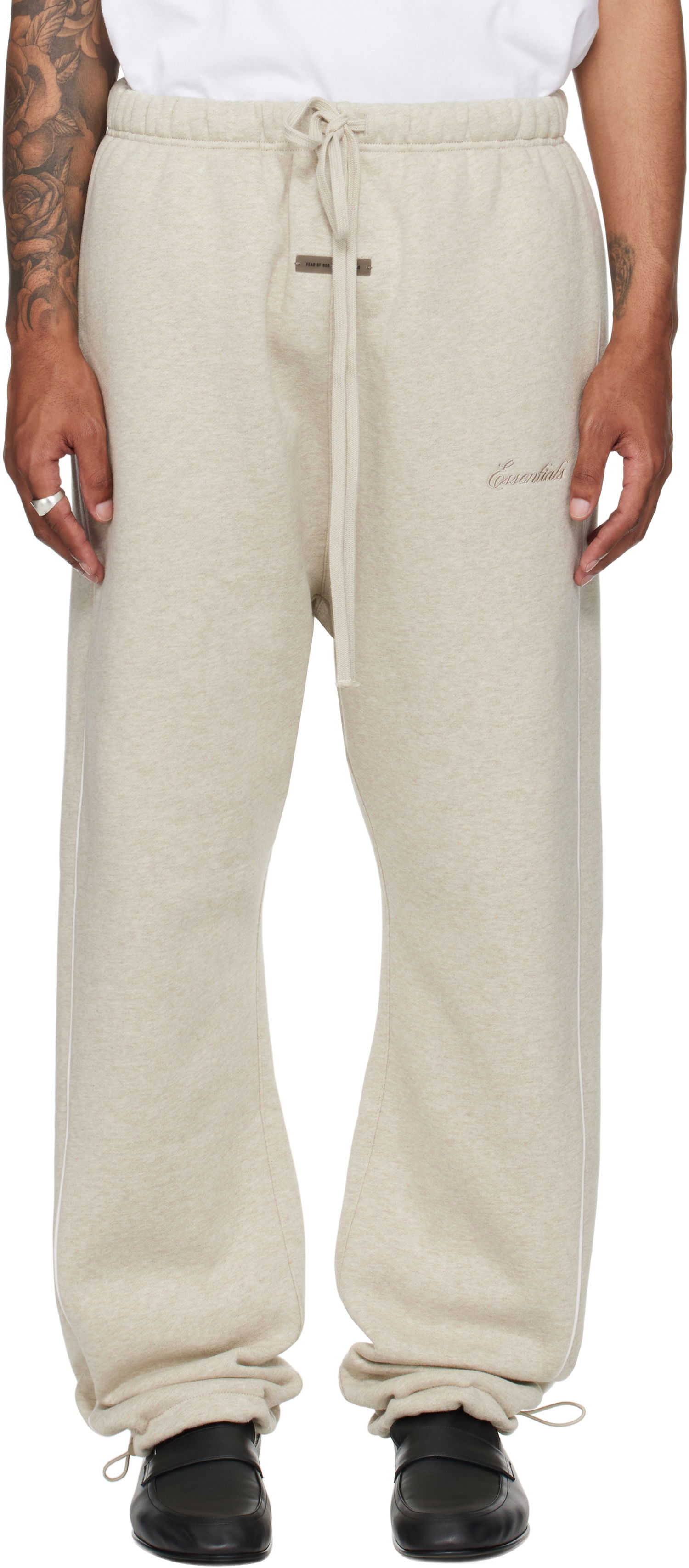 Tepláky Fear of God Fear of God ESSENTIALS Relaxed Fleece Piping Sweatpants Béžová | 130SP258062F, 0