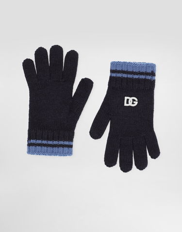 Rukavice Dolce & Gabbana Dolce & Gabbana Knitted Gloves with DG Patch Navy | LBKAC7JDVBIB3895, 1