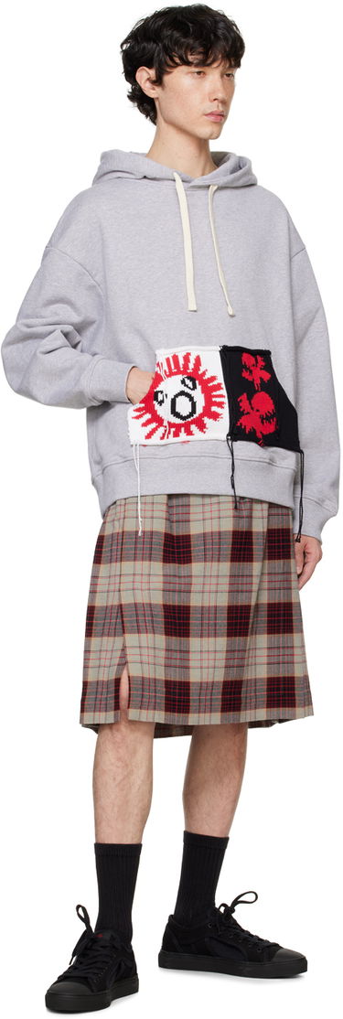 Mikina Charles Jeffrey Loverboy Charles Jeffrey LOVERBOY Knit Patchwork Hoodie Šedá | 41100301, 3
