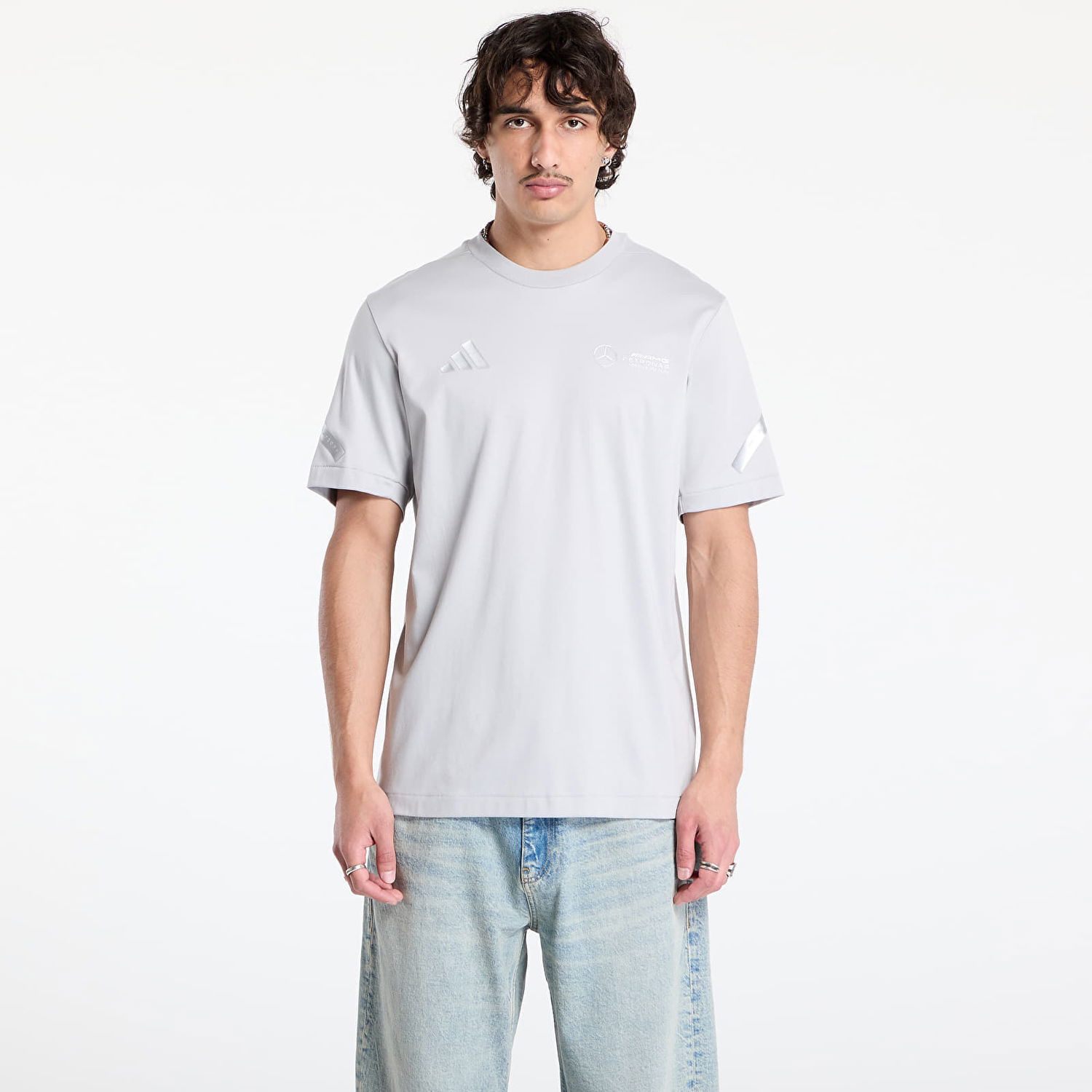 Tričko adidas Performance adidas x Mercedes AMG Silver Tee Šedá | JW3481, 0