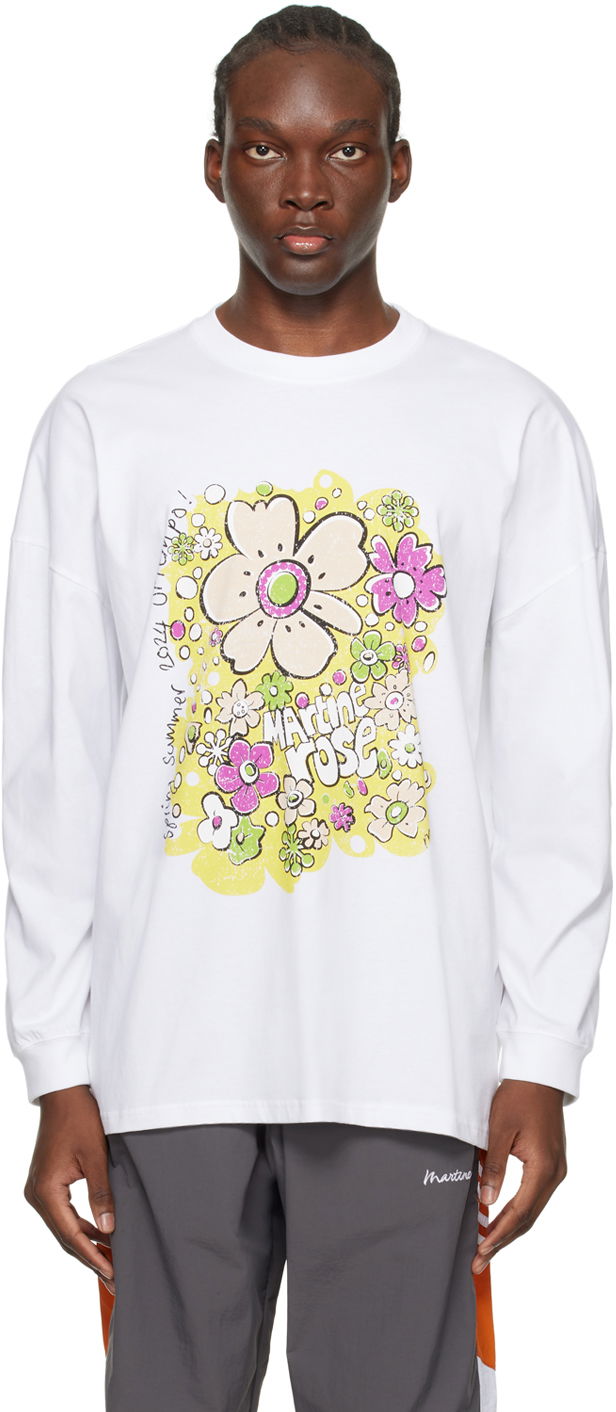 Tričko Martine Rose Oversized Long Sleeve T-Shirt Biela | MRSS24-624A, 0