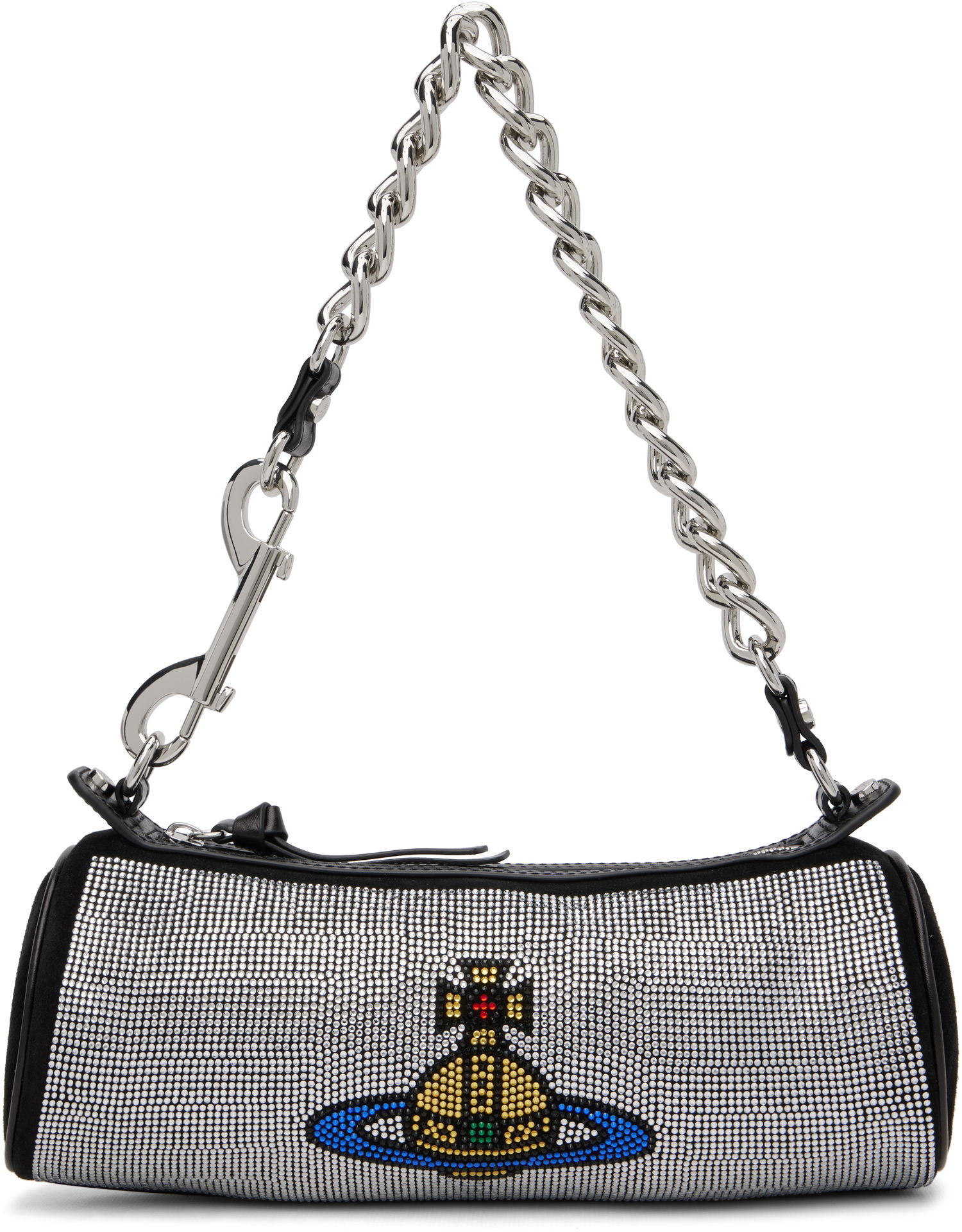 Taška cez rameno Vivienne Westwood Cindy Rhinestone Orb Cylinder Chain Bag Metalická | 4603000QW-PT000Q-, 0