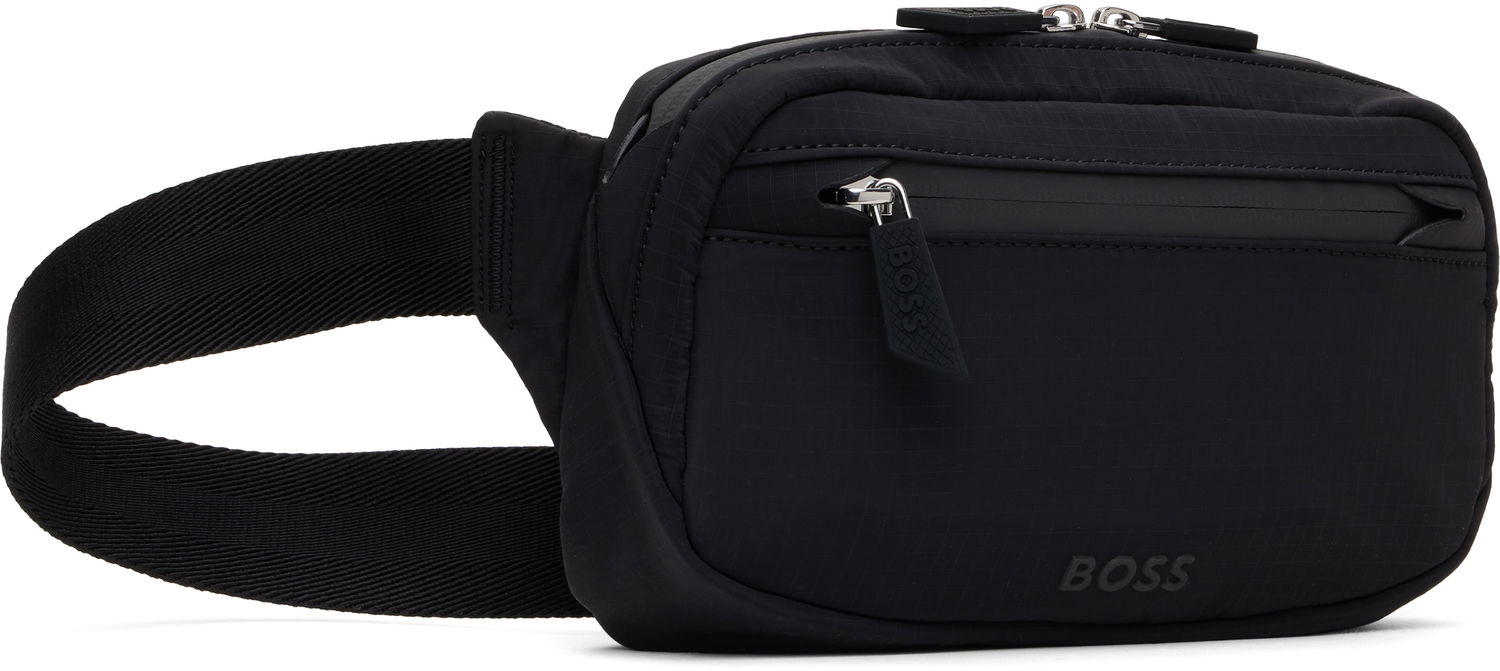 Ľadvinka BOSS Logo Nylon Belt Bag Čierna | 50536280, 1