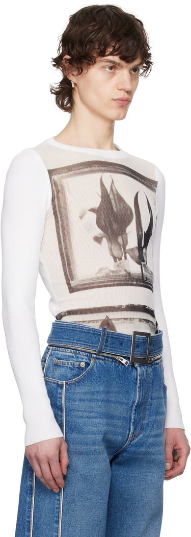 Tričko Jean Paul Gaultier Jean Paul Gaultier Flowers Cadres T-Shirt Biela | 25/33-F-TO259-T579-010200, 1