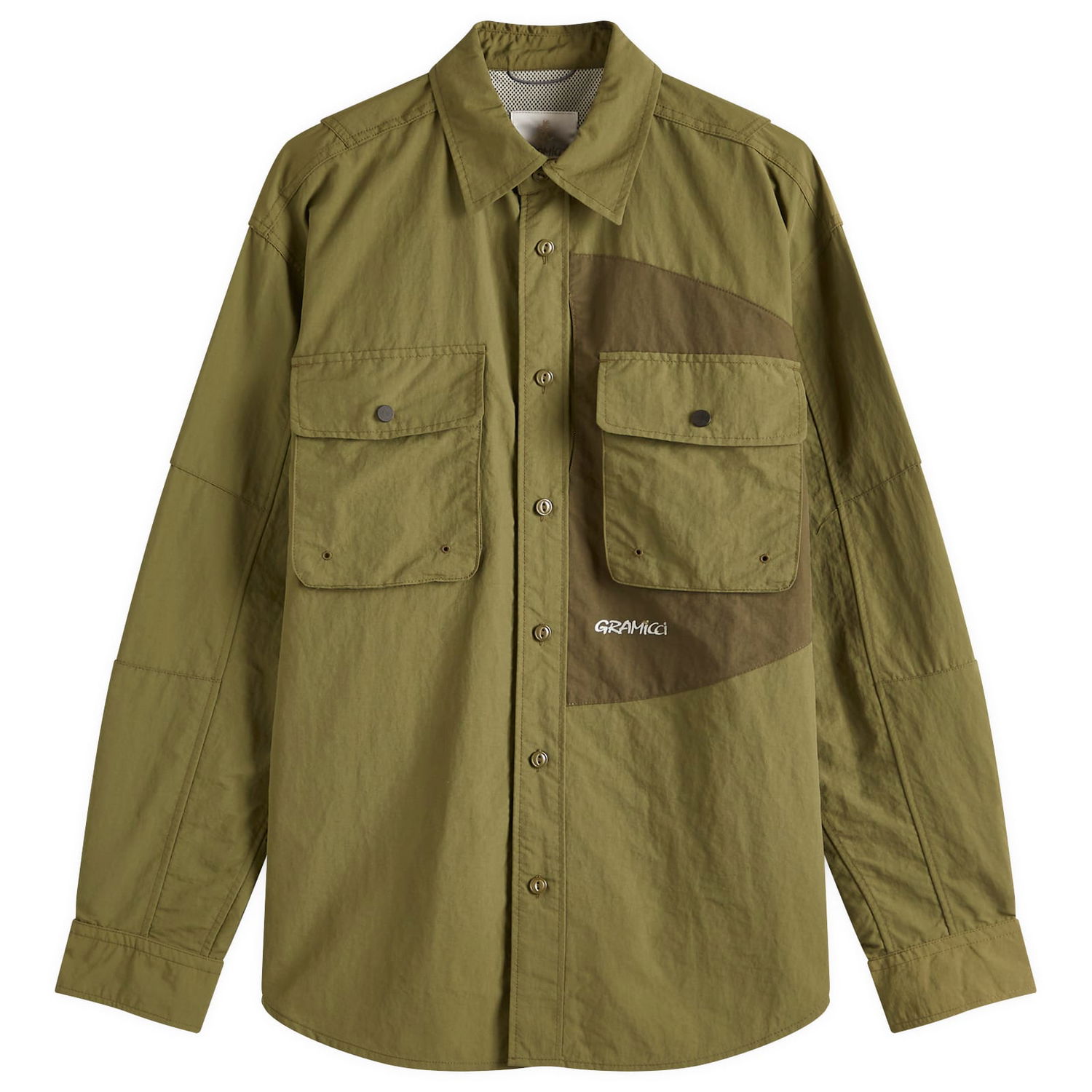 Košeľa GRAMICCI Gramicci Brentwood Nylon Shirt, Size Large Zelené | G5SM-J038-OLV, 0