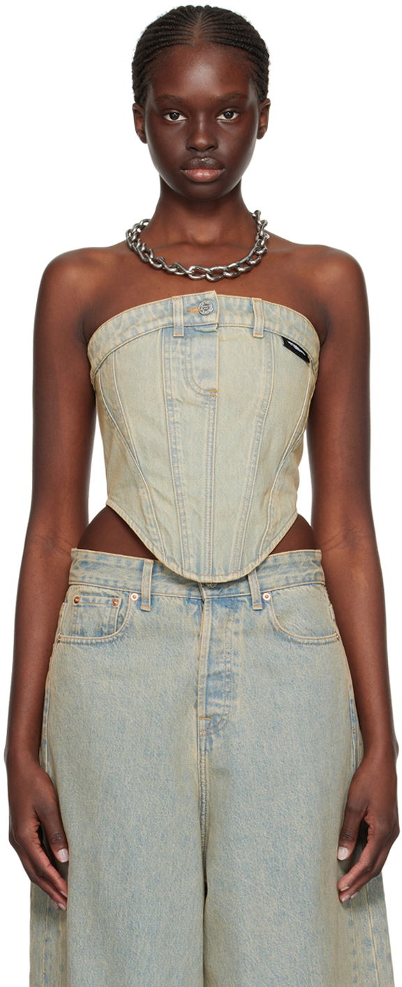 Paneled Denim Tank Top