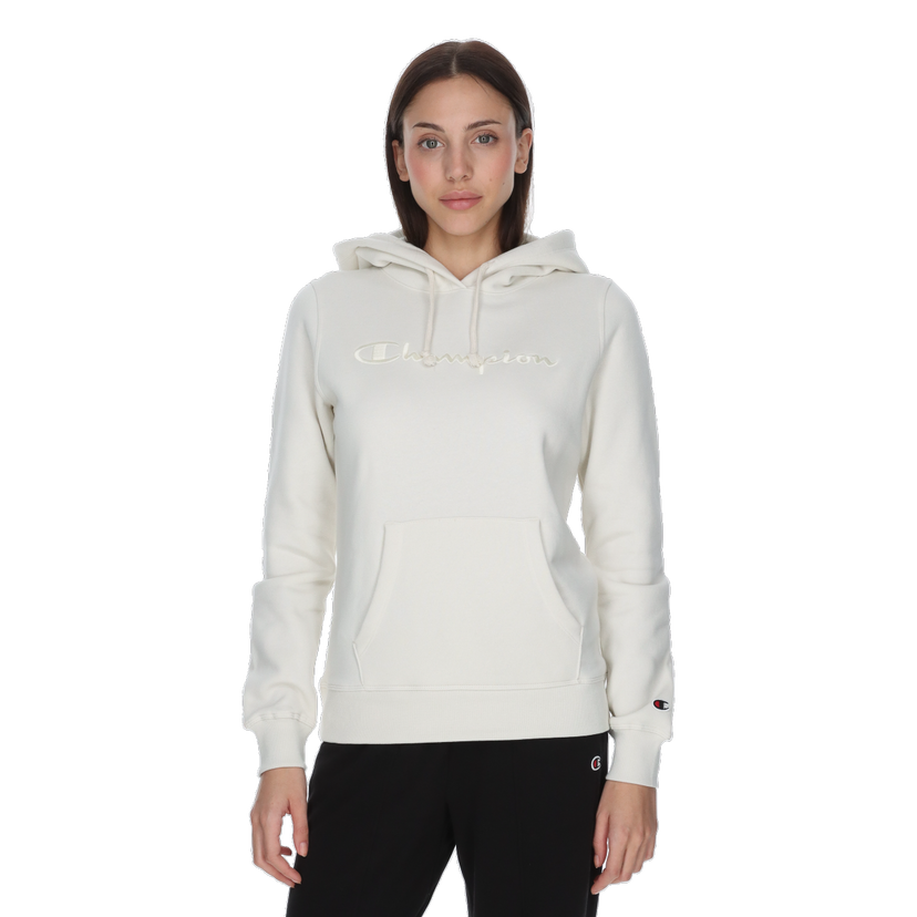 Mikina Champion Pullover Hooded Sweatshirt with Front Pocket and Embroidered Detail Biela | 118379-WW056
