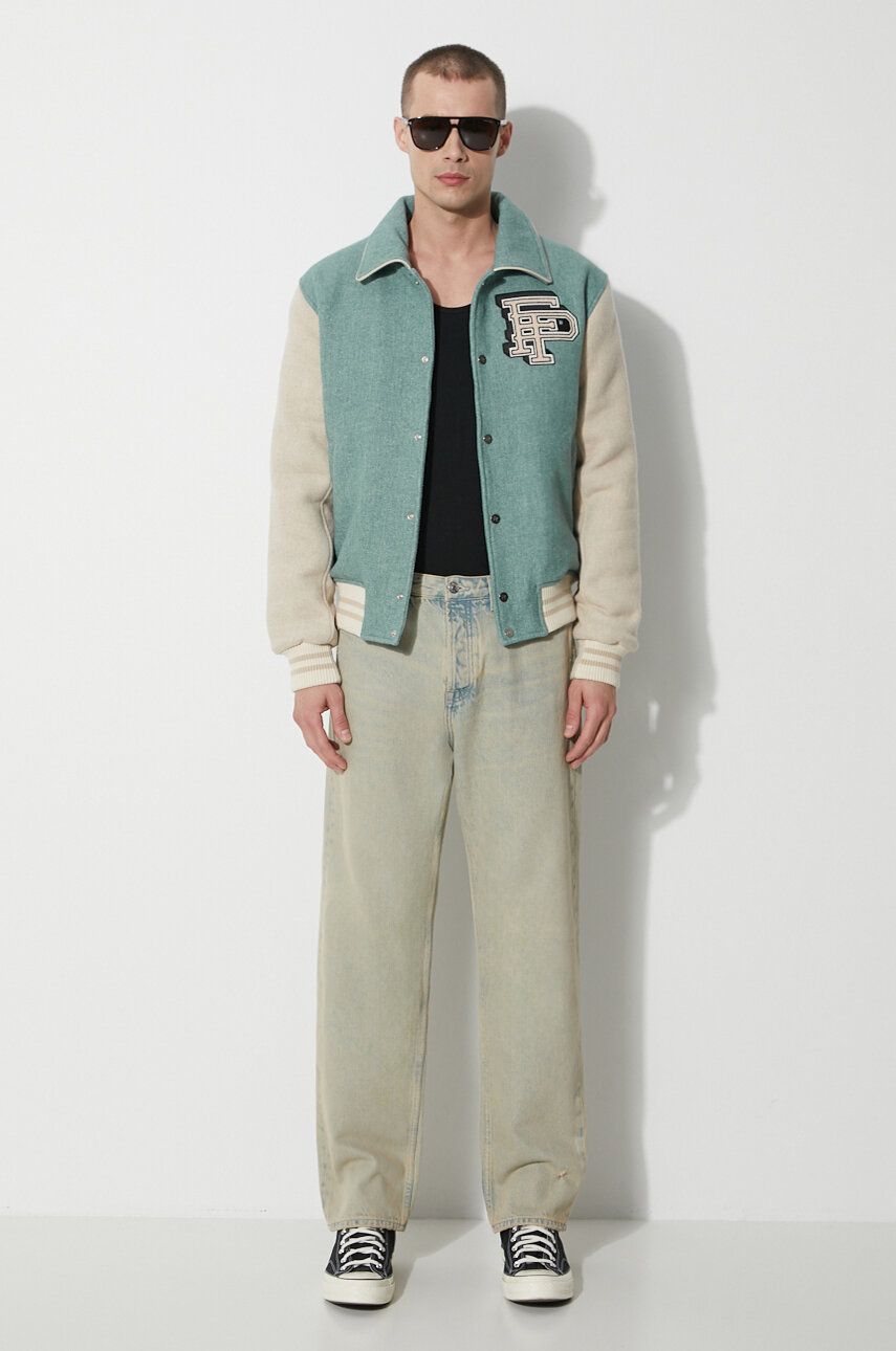 Bomber bunda Filling Pieces Filling Pieces Wool Varsity Jacket Zelené | 78616981033, 1