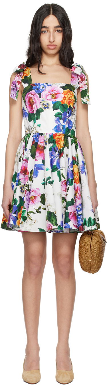 Šaty Dolce & Gabbana Dolce&Gabbana Rose-Print Corset Mini Dress Biela | F6ZT2T HS5S6, 0