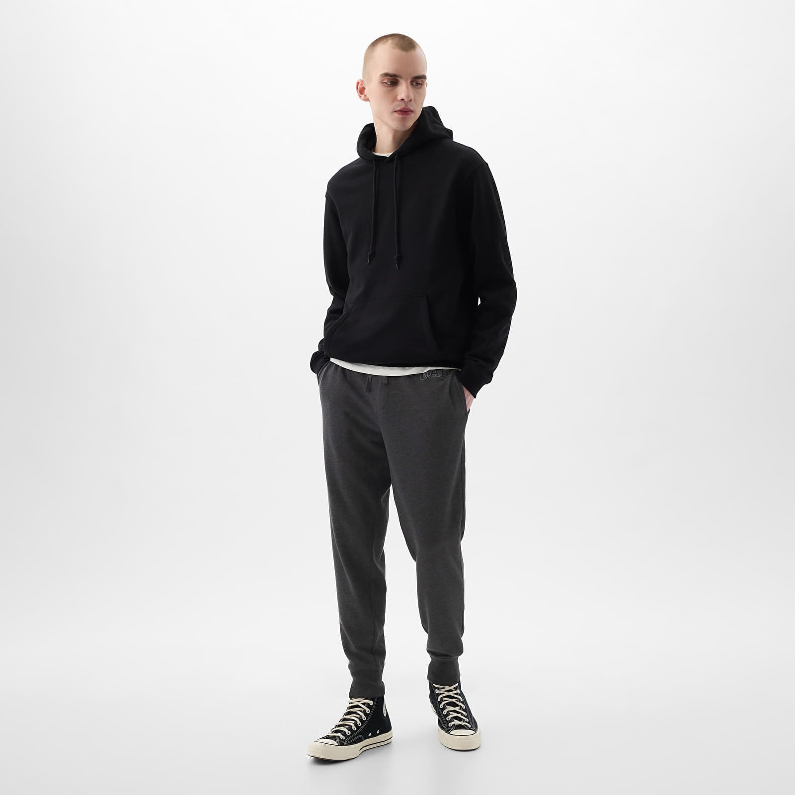 French Terry Logo Joggers B85 Charcoal Heather Grey