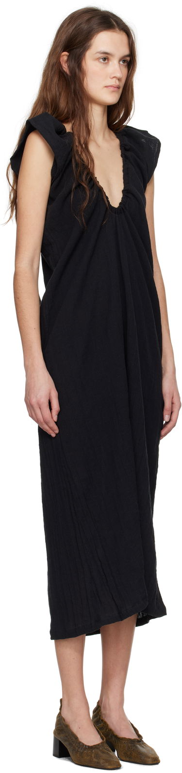 Šaty Baserange Baserange Max Draped Maxi Dress Šedá | DRMX-LC-SP25, 4