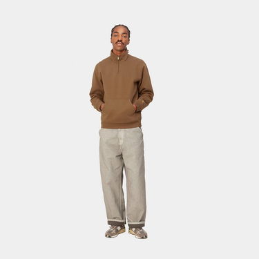 Mikina Carhartt WIP Chase Neck Zip Sweatshirt "Tamarind / Gold" Hnedá | I027038_1R0_XX, 2