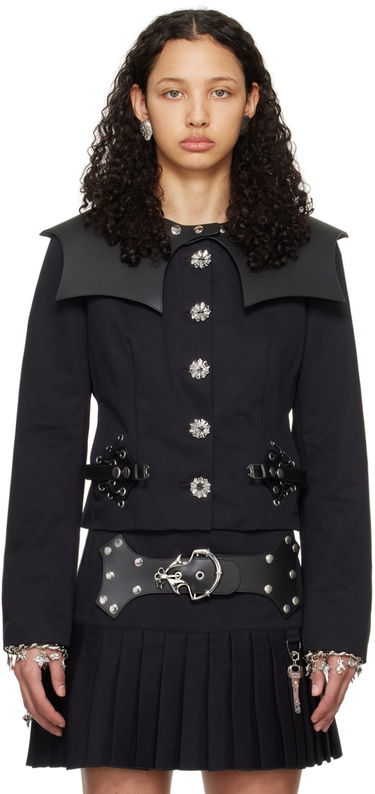 Sukňa Chopova Lowena Chopova Lowena Invert Jacket with Detachable Faux-Leather Collar Čierna | 5181, 0