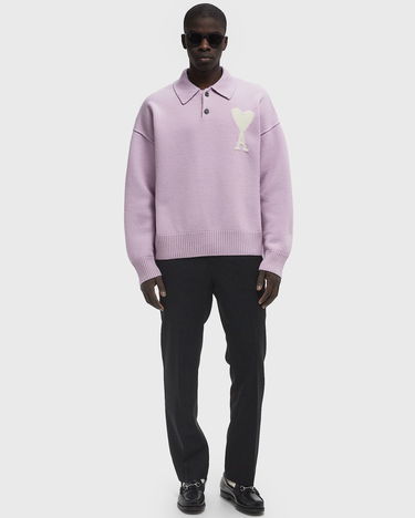 Sveter AMI AMI Paris ADC Polo Sweater Fialová | UPL390.KN0090-505, 1