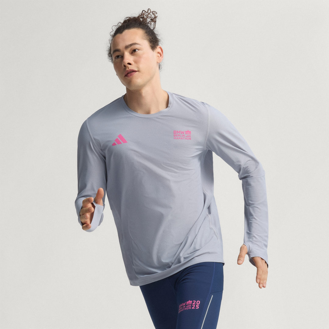 Tričko adidas Performance BMW Berlin-Marathon 2025 Long Sleeve T-Shirt Šedá | JZ6368, 0
