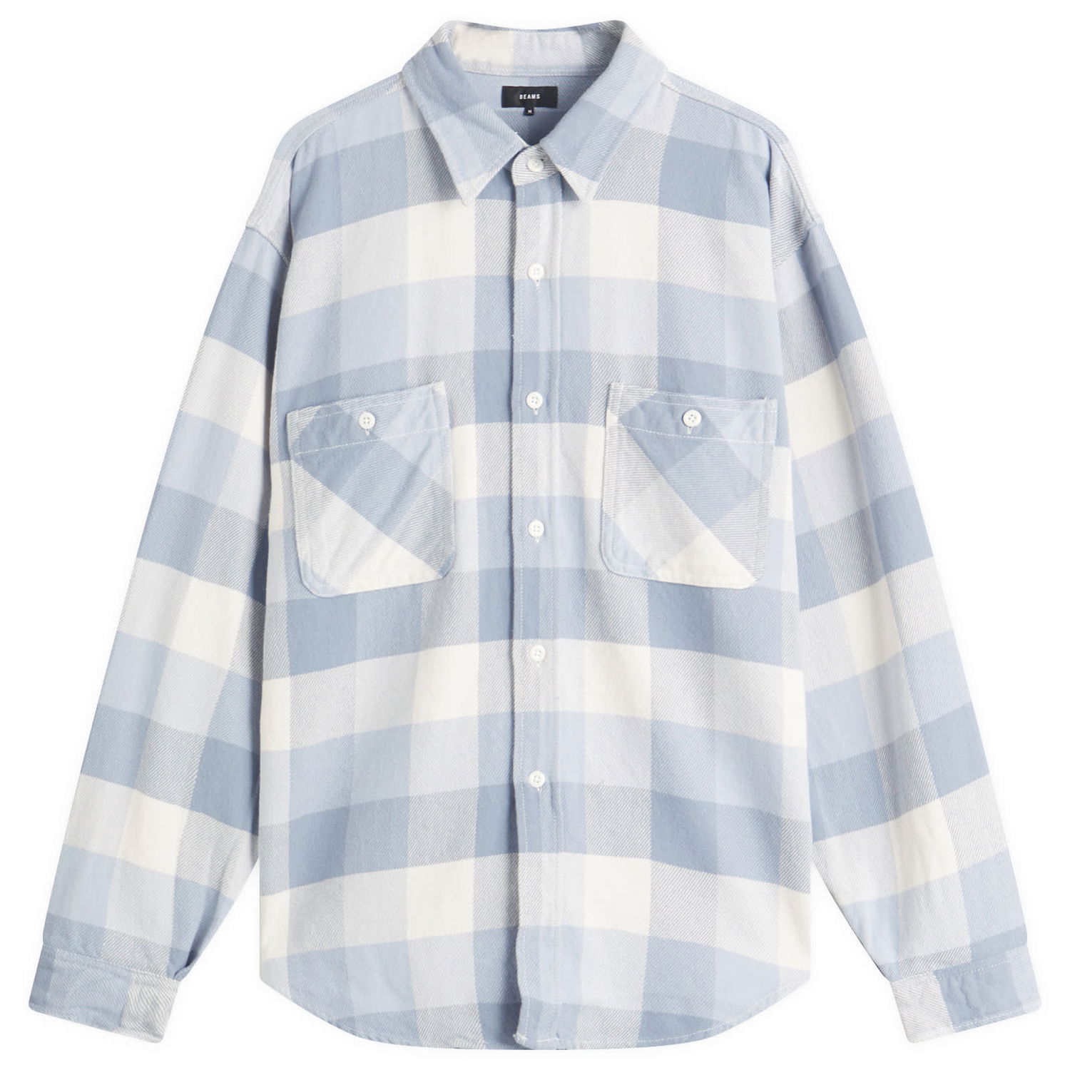 Košeľa BEAMS BEAMS Flannel Plaid Shirt, Size Large Modrá | 1111-1134-803-75, 0