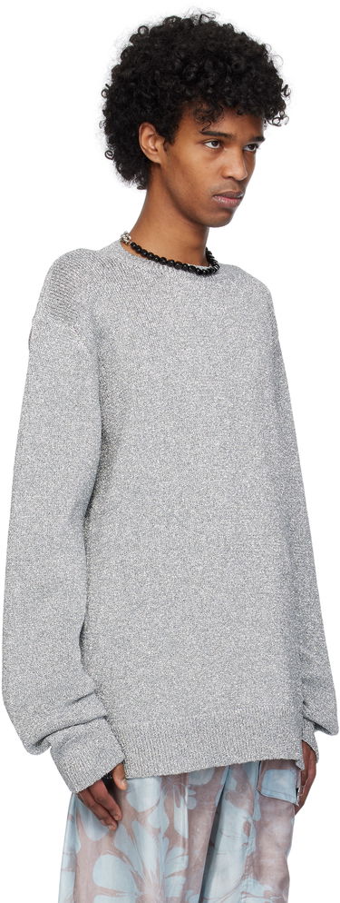 Sveter Dries Van Noten Dries Van Noten Metallic Thread Sweater Šedá | 251-021224-1706, 1
