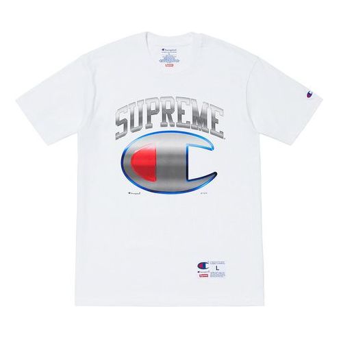 Tričko Supreme Champion Chrome Short Sleeve T-Shirt Biela | SUP-SS19-10255
