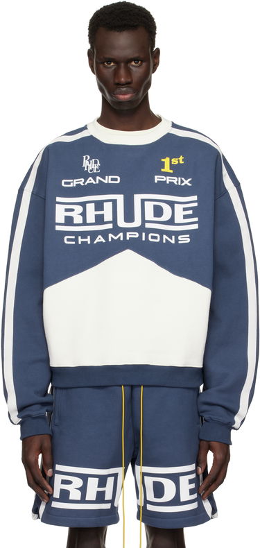 Mikina Rhude Rhude Champions Crewneck Sweatshirt Modrá | RHPS25ST06012, 0