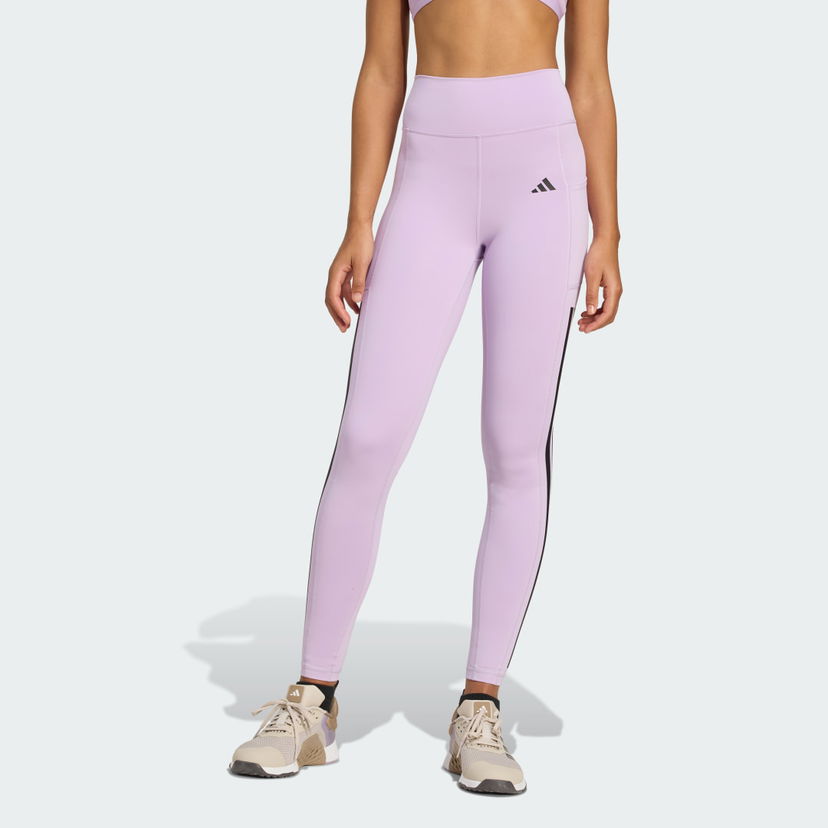 Legíny adidas Performance Optime 3-Stripes Full-Length Leggings Fialová | JX7323