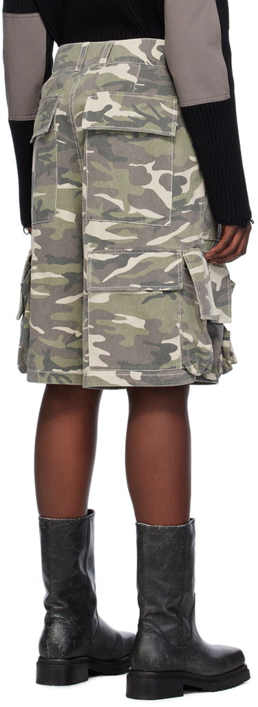 Šortky We11done We11done Camo Cargo Shorts Zelené | WD-PT0-24-207-M-BG, 2
