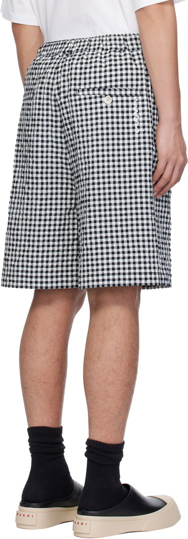 Šortky Marni Marni Gingham Seersucker Drawstring Shorts Čierna | PUMU0291A0 UTN929, 2