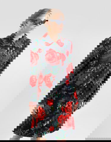 Kabáty Dolce & Gabbana Dolce & Gabbana Single-Breasted Rose-Print Jacquard Coat Rôznofarebný | F0GHFTFSFN8HN5KQ, 3