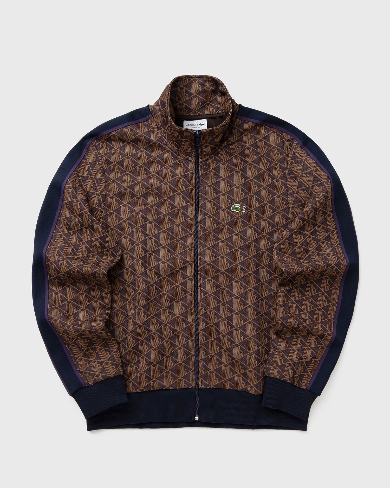 Mikina Lacoste Monogram Pattern Full-Zip Track Sweatshirt with Side Stripes Rôznofarebný | SH1368-9I4, 1