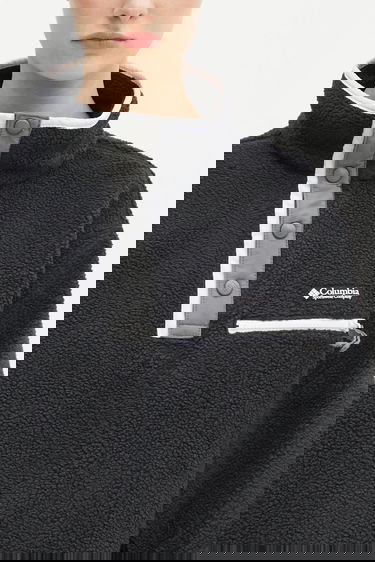 Mikina Columbia Helvetia Stand-Collar Snap-Button Fleece Pullover with Logo Čierna | 2092231, 3