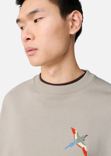 Mikina AXEL ARIGATO Micro Bee Bird Embroidered Crewneck Sweatshirt Béžová | A3457006, 6