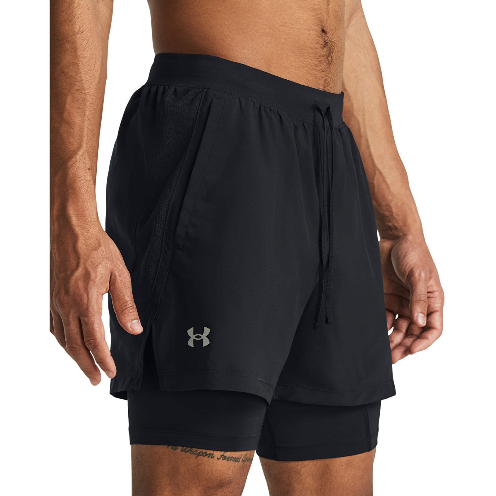 UA LAUNCH 5 2-IN-1 SHORTS-BLK