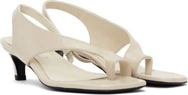 Starostlivosť o obuv TOTEME TOTEME Naplack Leather Thong Heeled Sandals Béžová | 252-WAS0201-LE0020, 3