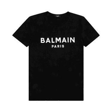 Tričko Balmain Printed T-Shirt Čierna | XH1EF000BB23 EAB NOIR, 0