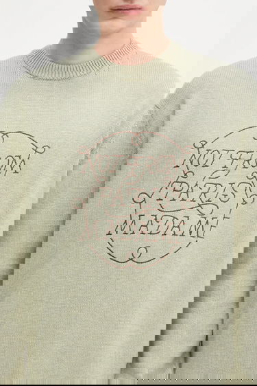 Sveter Drôle de Monsieur Drôle de Monsieur La Maille Slogan Tresses Wool Sweater Zelené | H.PO191.WO023, 3