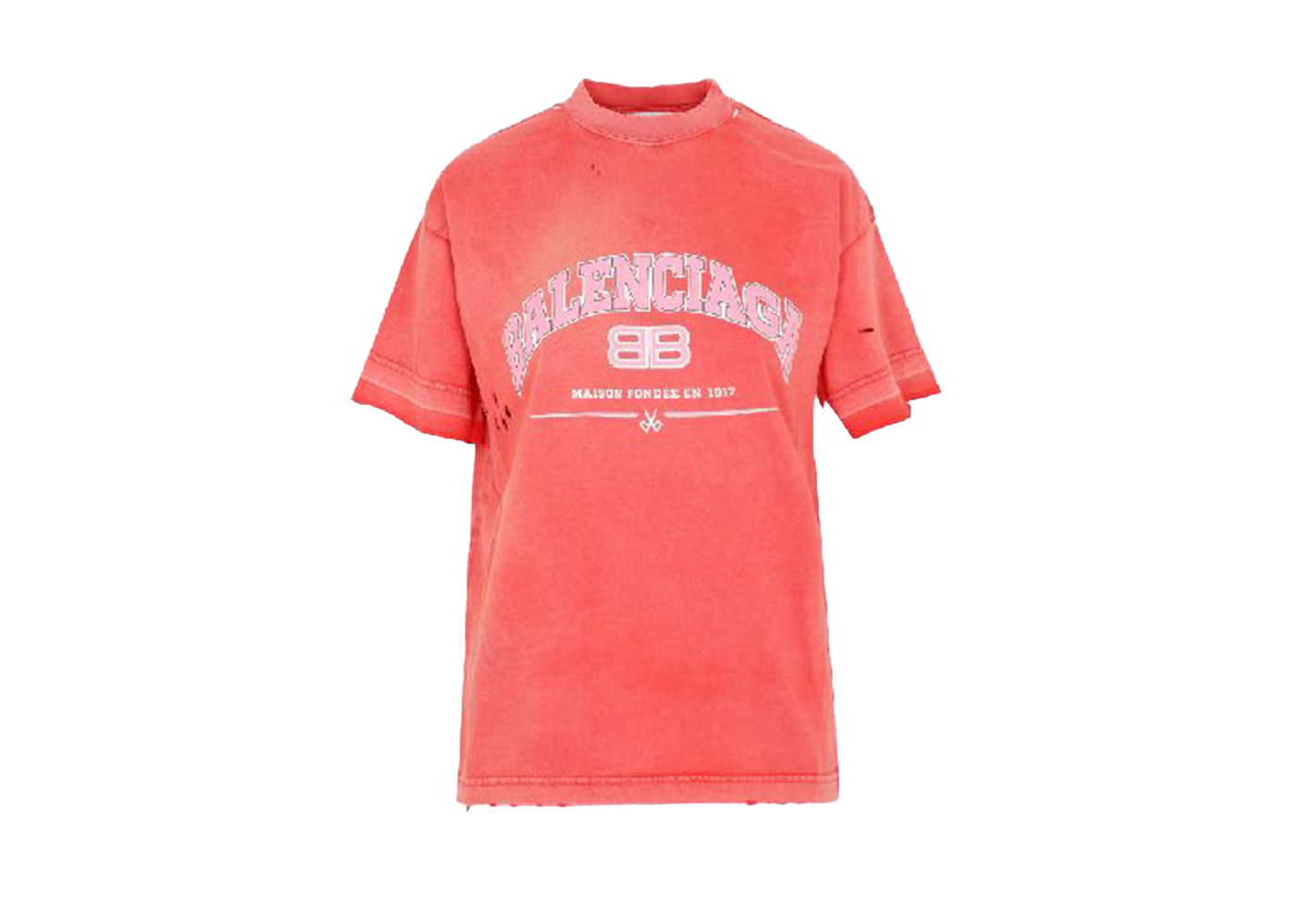 Tričko Balenciaga Maison Medium Fit T-shirt Červená | 612965TLVJ16441, 0