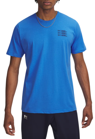Tričko Under Armour Under Armour Triple Stack Logo Short Sleeve T-Shirt Modrá | 6004173-402, 0