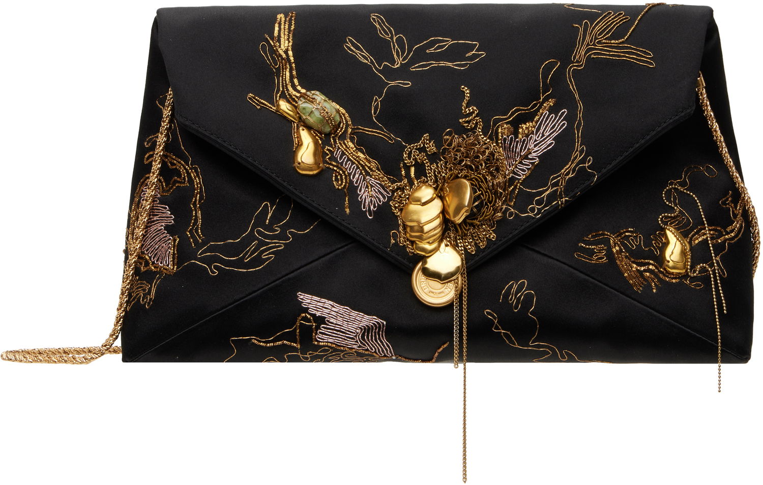 Kabelka Dries Van Noten Dries Van Noten Large Embroidered Envelope Clutch Čierna | 251-011513-696, 0