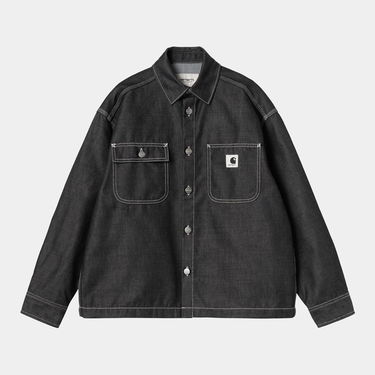 Bunda Carhartt WIP Louis Denim Shirt Jac with Contrast Stitching Čierna | I036319_8, 0