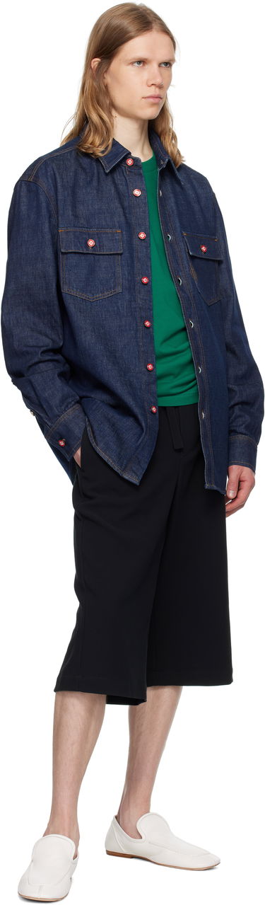 Košeľa Casablanca Casablanca Logo Embroidery Denim Shirt Modrá | MPF25-SH-189-01, 3