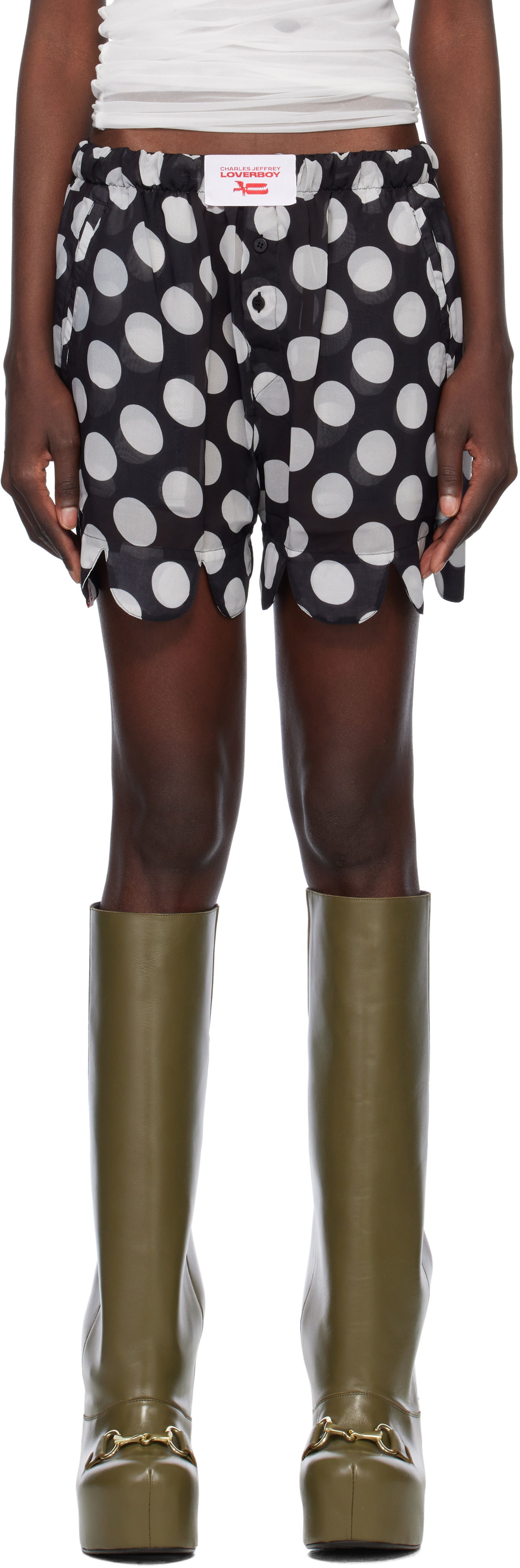 Boxerky Charles Jeffrey Loverboy Charles Jeffrey LOVERBOY Scalloped Boxer Shorts Čierna | 54030401, 0