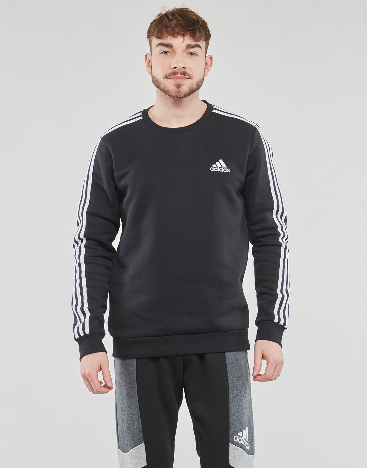 Mikina adidas Originals Essentials Fleece 3-Stripes Sweatshirt Čierna | IB4027=GK9106, 0