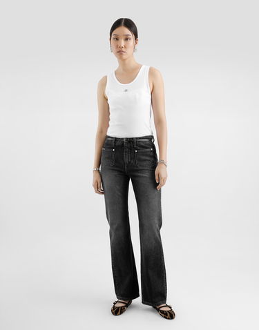 Tielko Dolce & Gabbana Dolce & Gabbana Fine-Rib Jersey Tank Top with DG Logo Pin Biela | F8V40TGDCX9W0800, 1