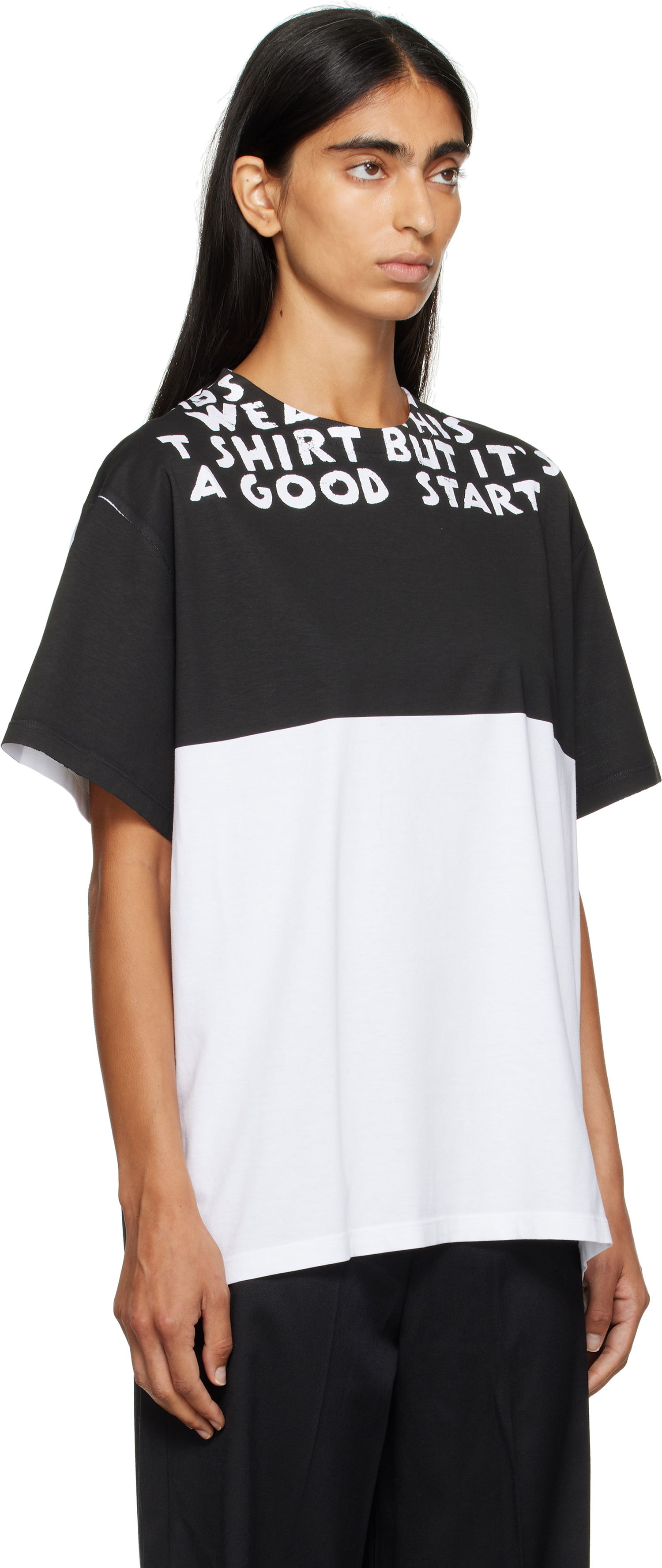 Tričko Maison Margiela MM6 Maison Margiela Two-Tone T-Shirt Čierna | SH2GC0033 M20048, 1