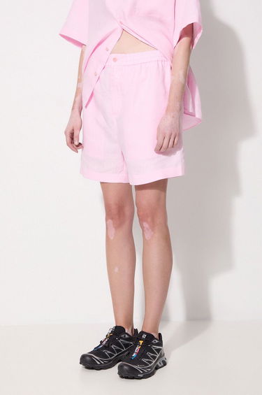 Šortky PANGAIA Pangaia DNA Linen High Waist Mid Length Shorts Ružová | 10001972, 3