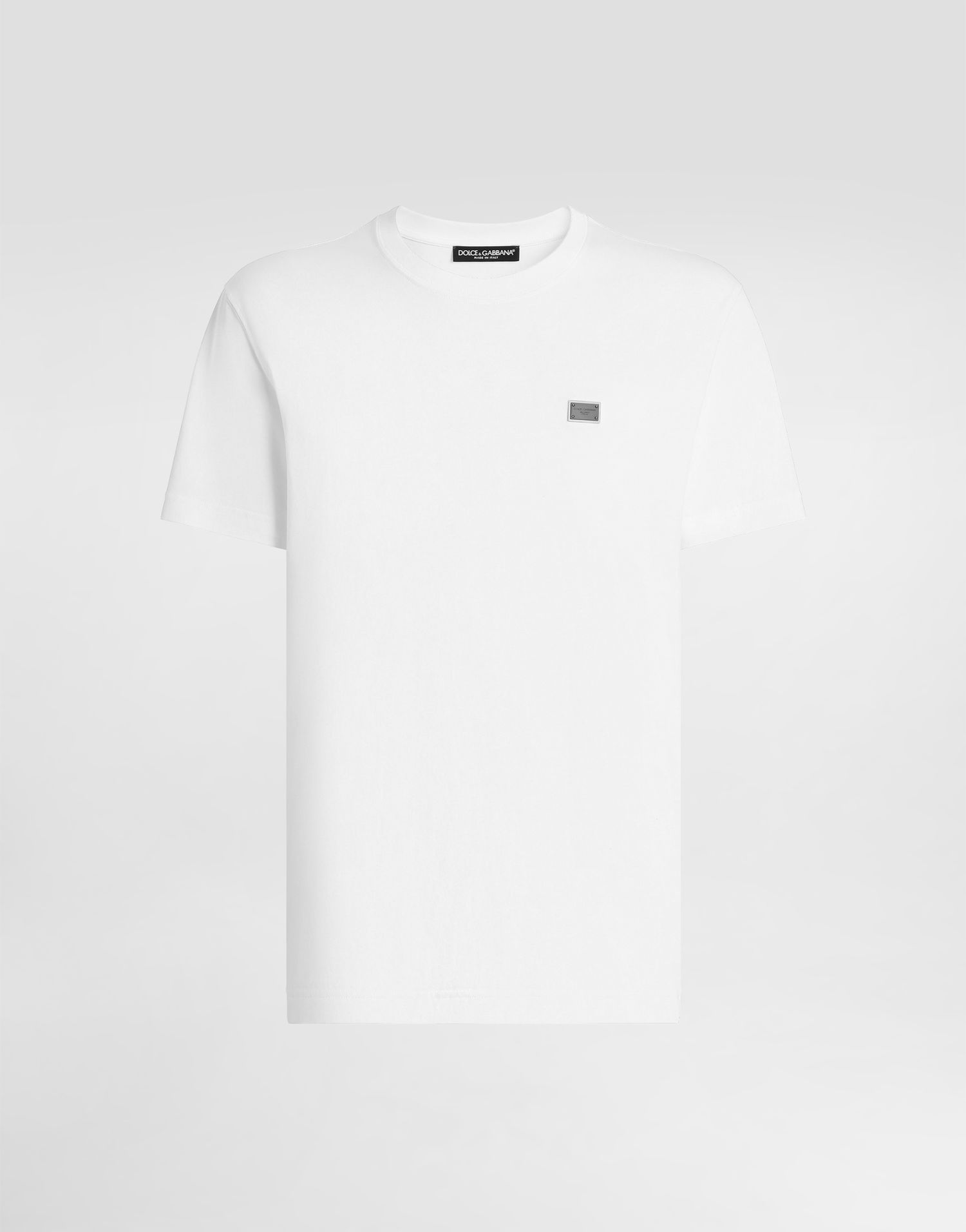 Tričko Dolce & Gabbana Dolce & Gabbana Cotton T-Shirt with Metal Tag Biela | G8RN8TG7N7AW0800, 0