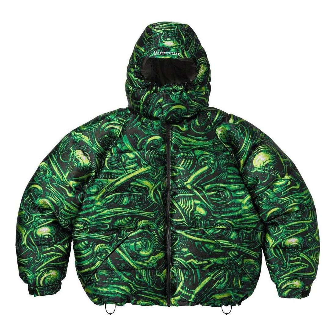 Prešívaná bunda Supreme H.R. Giger Jacquard Down Puffer Jacket Zelené | SUP-FW23-141, 0
