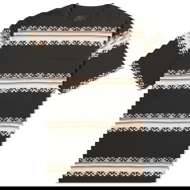 Tričko BEAMS Jacquard Stripe Pocket Tee Čierna | 3804-0069-156-17, 1